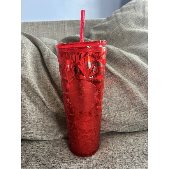 Starbucks Other - Starbucks Christmas 2023 Red Diamond Prism Crystal Tumbler Cold Cup 24oz Venti